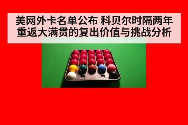 美网外卡名单公布 科贝尔时隔两年重返大满贯的复出价值与挑战分析
